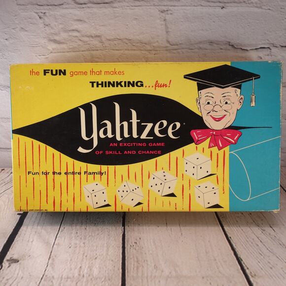 E.S. Lowe Company Vintage 1961 Yahtzee Family Game Complete - Picture 1 of 8